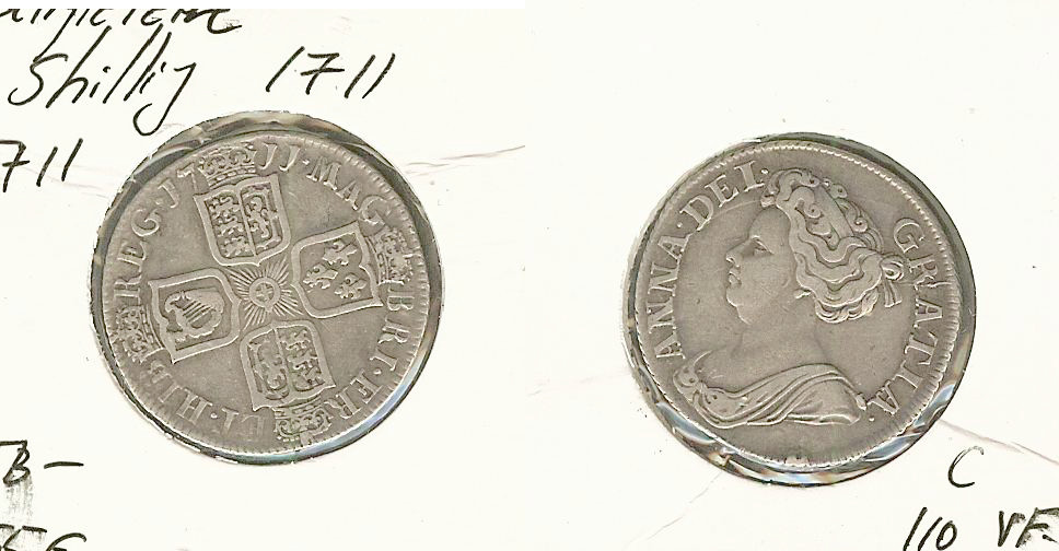 English shilling 1711 VF+